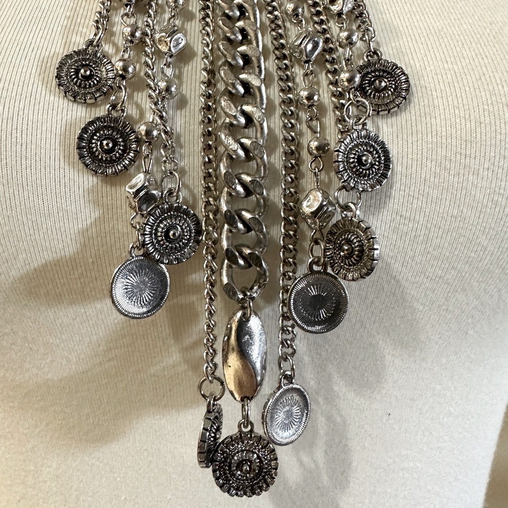 Stunning Silver Statement Necklace - image 4